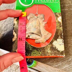 Hartin International Silver Plated Bells Ornament 1991 Christmas‎ Holiday Decor